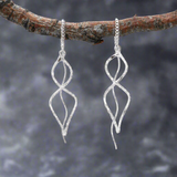 Áine - Large Helix Silver Threader Earrings - Dangle