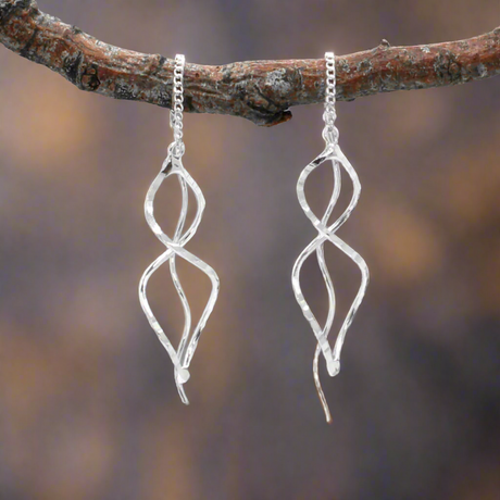 Áine - Large Helix Silver Threader Earrings - Dangle