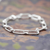 Áine Small Paper Clip Link Silver Bracelet