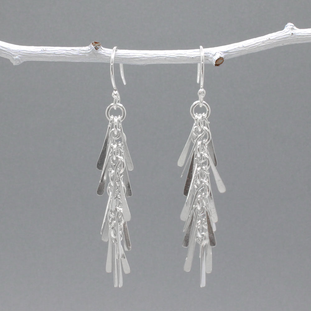 Áine - Sun Glitter Silver Earrings - Dangle