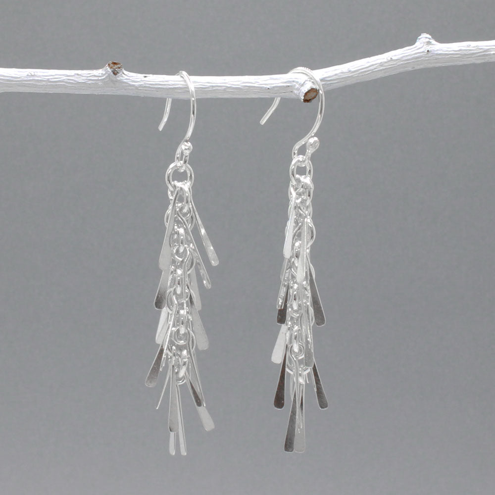 Áine - Sun Glitter Silver Earrings - Dangle