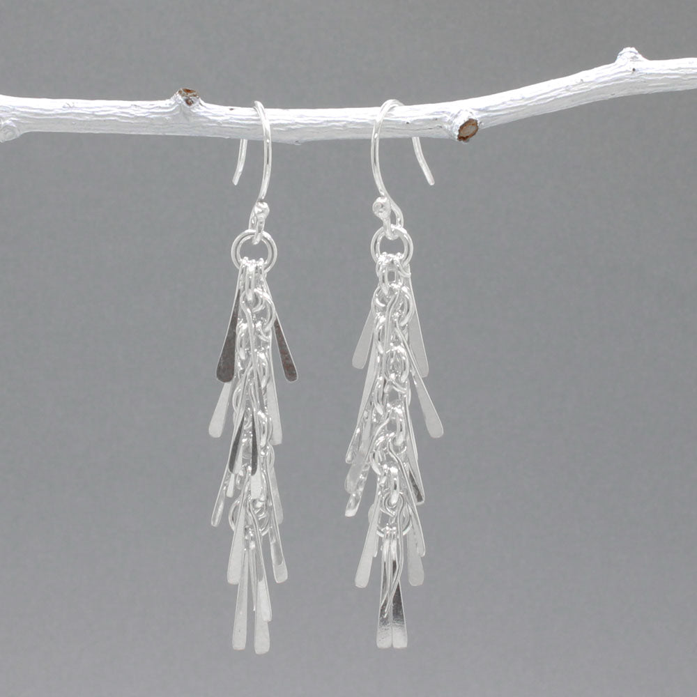 Áine - Sun Glitter Silver Earrings - Dangle