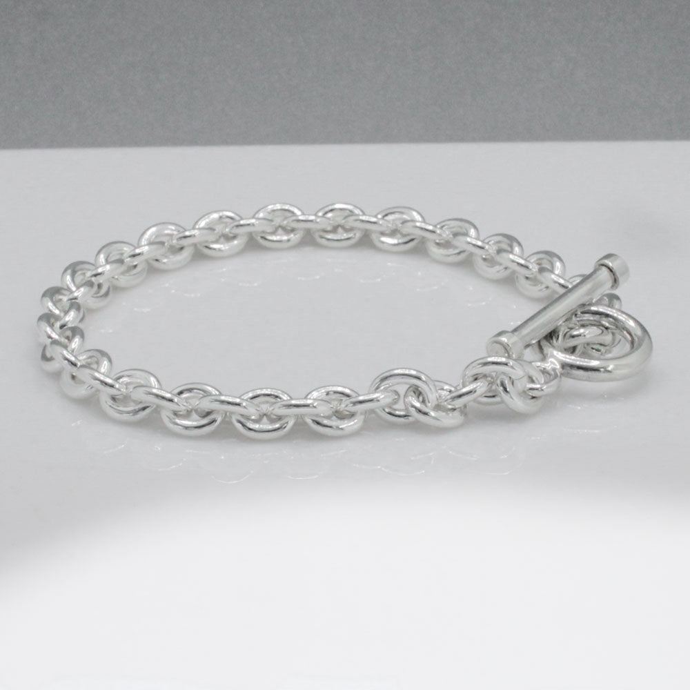 Aran - Oval Link Silver Bracelet