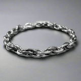 Aran - Oxidised Triple Interlock Silver Bracelet