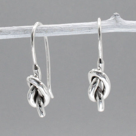 Aran - Single Knot Silver Earrings - Dangle