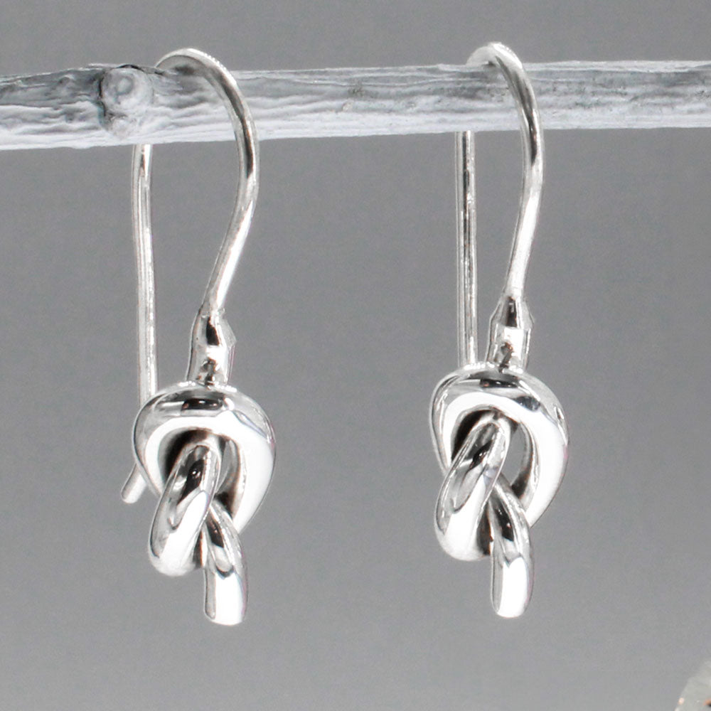 Aran - Single Knot Silver Earrings - Dangle