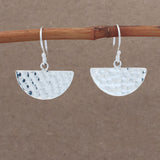Artemis Abanico Hammered Silver Dangle Earrings