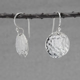 Artemis Disc Hammered Silver Dangle Earrings