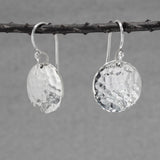 Artemis Disc Hammered Silver Dangle Earrings