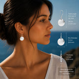 Artemis Disc Silver Dangle Earrings