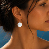 Artemis Disc Silver Dangle Earrings