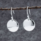 Artemis Disc Silver Dangle Earrings