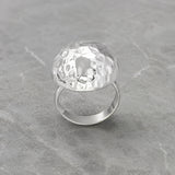 Artemis Hammered Dome Silver Adjustable Ring