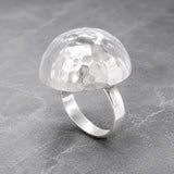 Artemis Hammered Dome Silver Adjustable Ring
