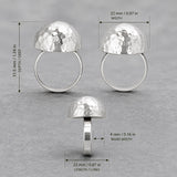 Artemis Hammered Dome Silver Adjustable Ring