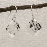 Artemis Rhombus Hammered Silver Dangle Earrings