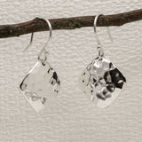 Artemis Rhombus Hammered Silver Dangle Earrings