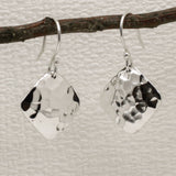Artemis Rhombus Hammered Silver Dangle Earrings
