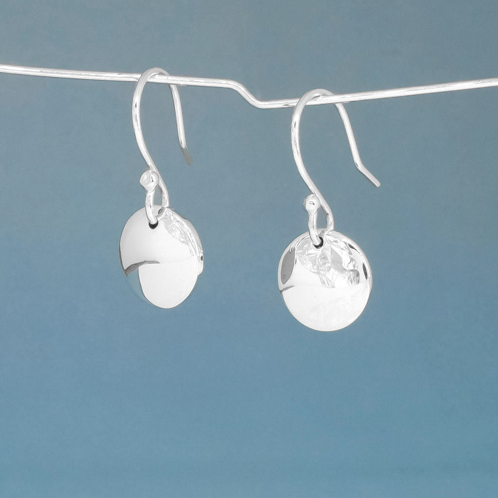 Artemis Small Disc Silver Dangle Earrings