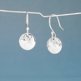 Artemis Small Disc Silver Dangle Earrings