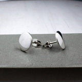 Artemis Small Disc Silver Stud Earrings