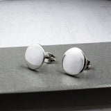 Artemis Small Disc Silver Stud Earrings