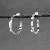 Artemis Small Nabyla Hammered Hoop Silver Stud Earrings