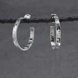 Artemis Small Nabyla Hammered Hoop Silver Stud Earrings