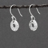 Artemis Small Off-Center Disc Hammered Silver Dangle Earrings