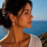 Artemis Small Off-Center Disc Hammered Silver Dangle Earrings