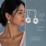 Artemis Small Off-Center Disc Hammered Silver Dangle Earrings