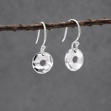 Artemis Small Off-Center Disc Silver Dangle Earrings