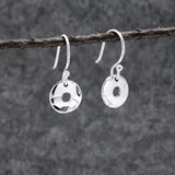 Artemis Small Off-Center Disc Silver Dangle Earrings