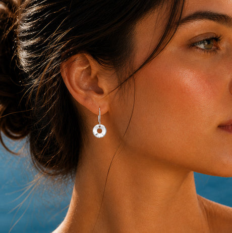 Artemis Small Off-Center Disc Silver Dangle Earrings