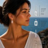 Artemis Small Off-Center Rectangle Silver Dangle Earrings