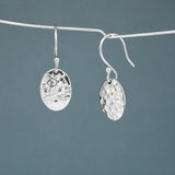 Artemis Small Oval Hammered Silver Dangle Earrings