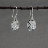 Artemis Small Oval Hammered Silver Dangle Earrings