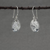 Artemis Small Oval Hammered Silver Dangle Earrings