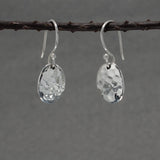 Artemis Small Oval Hammered Silver Dangle Earrings