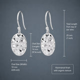 Artemis Small Oval Hammered Silver Dangle Earrings
