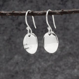 Artemis Small Oval Silver Dangle Earrings
