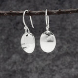Artemis Small Oval Silver Dangle Earrings