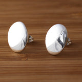 Artemis Small Oval Silver Stud Earrings