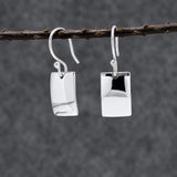 Artemis Small Rectangle Silver Dangle Earrings