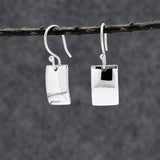 Artemis Small Rectangle Silver Dangle Earrings