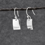 Artemis Small Rectangle Silver Dangle Earrings