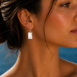 Artemis Small Rectangle Silver Dangle Earrings