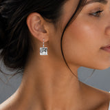 Artemis Small Square Hammered Silver Dangle Earrings