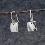 Artemis Small Square Silver Dangle Earrings