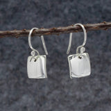 Artemis Small Square Silver Dangle Earrings